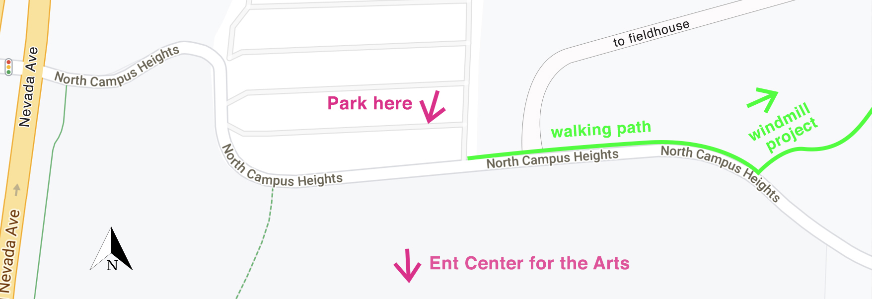 a map showing how to get to the Windmill Project