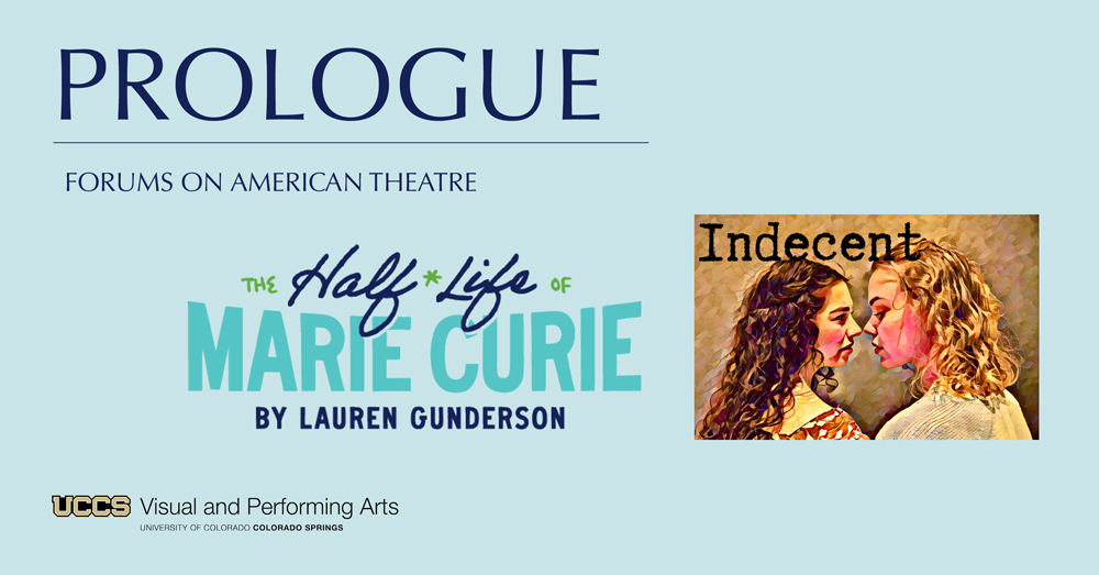 photo of two women in intimate embrace with "half-life of marie curie" wordmark