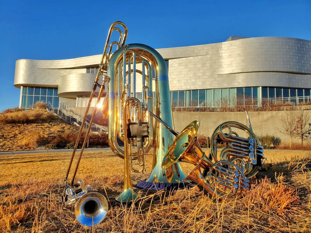brass instruments with ent center for the arts background