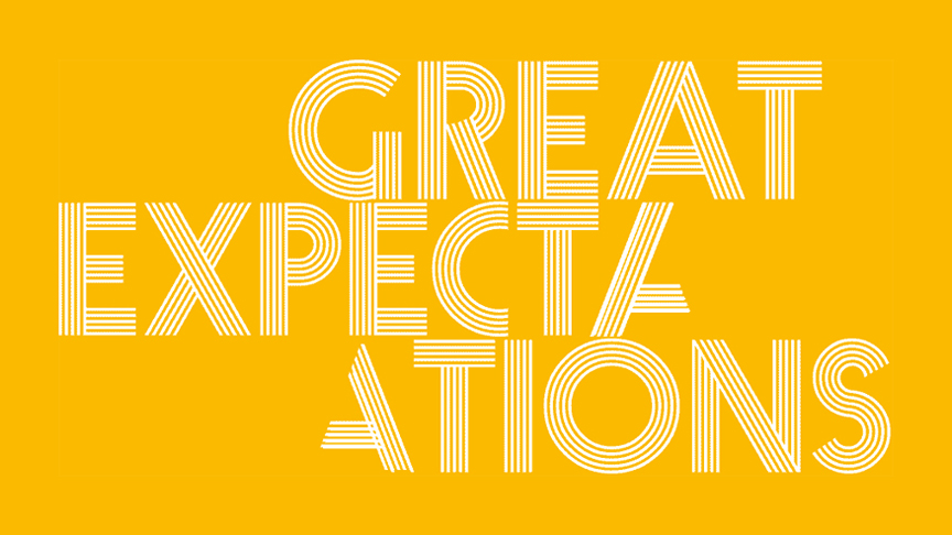decorative image that says "great expectations"