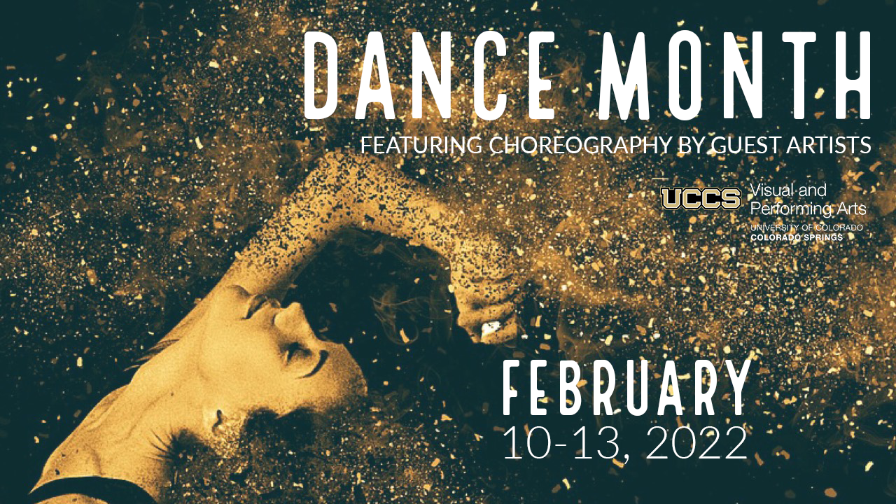 image of woman arched backwards dancing with gold dust floating around her
