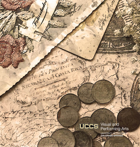 image of coins on top of a map with text details of event