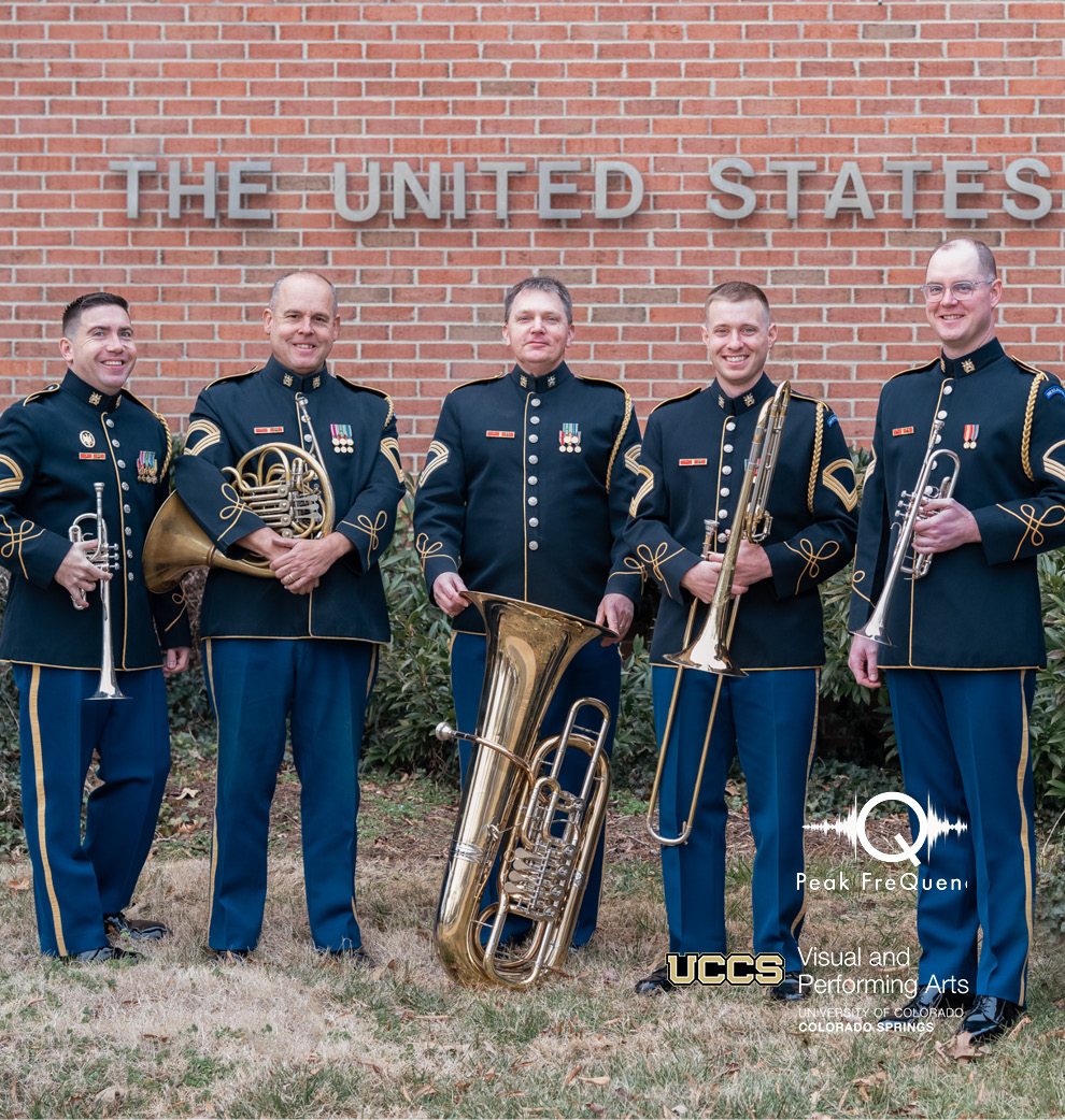 army brass quintet in uniform